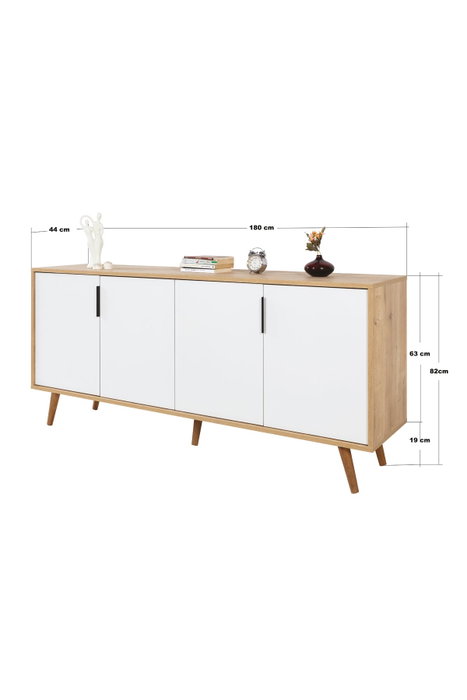 Hanah Home Sırma 4815 Consola Roble Zafiro y Blanco